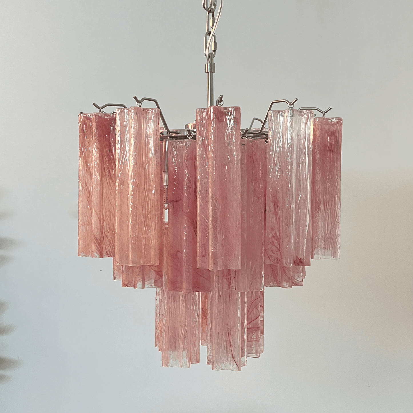 Pink Glass Tubes Chandelier