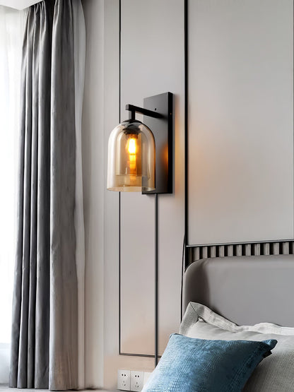 Glass Tubular Plug-in Wall Lamp