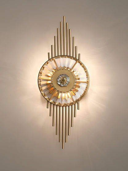 Crystal Gear Gold Wall Light