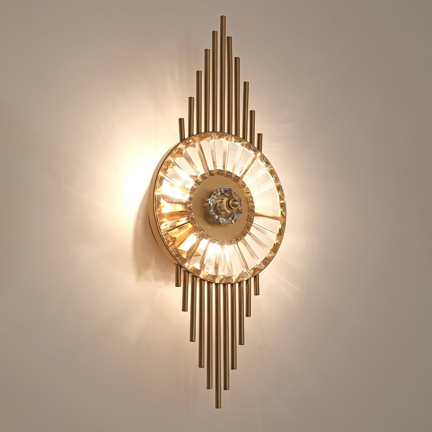 Crystal Gear Gold Wall Light