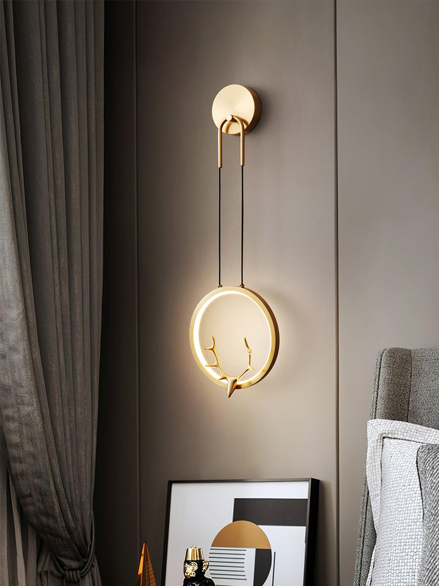 Golden Antler Wall Light