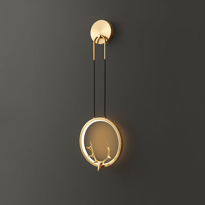 Golden Antler Wall Light