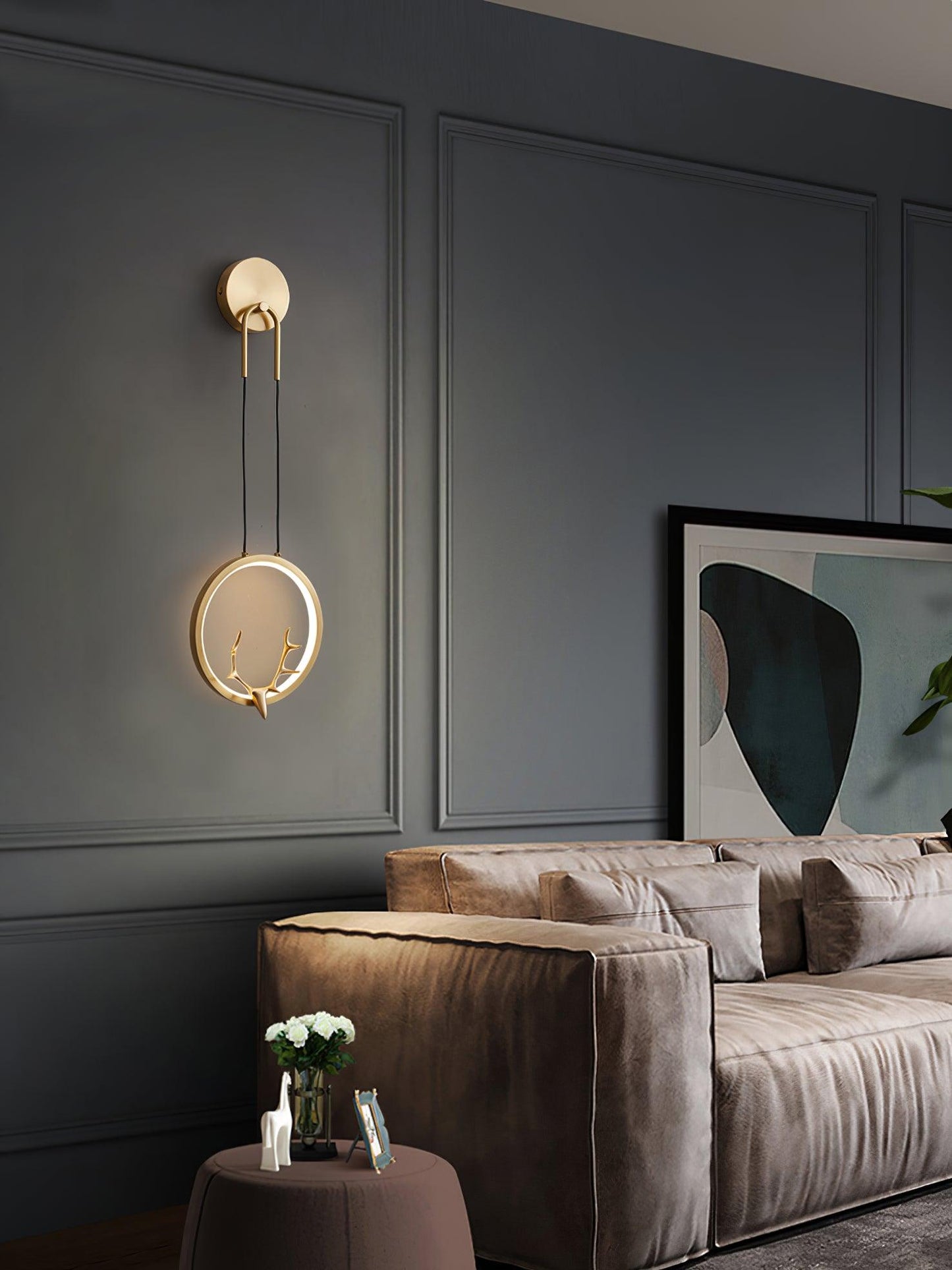 Golden Antler Wall Light