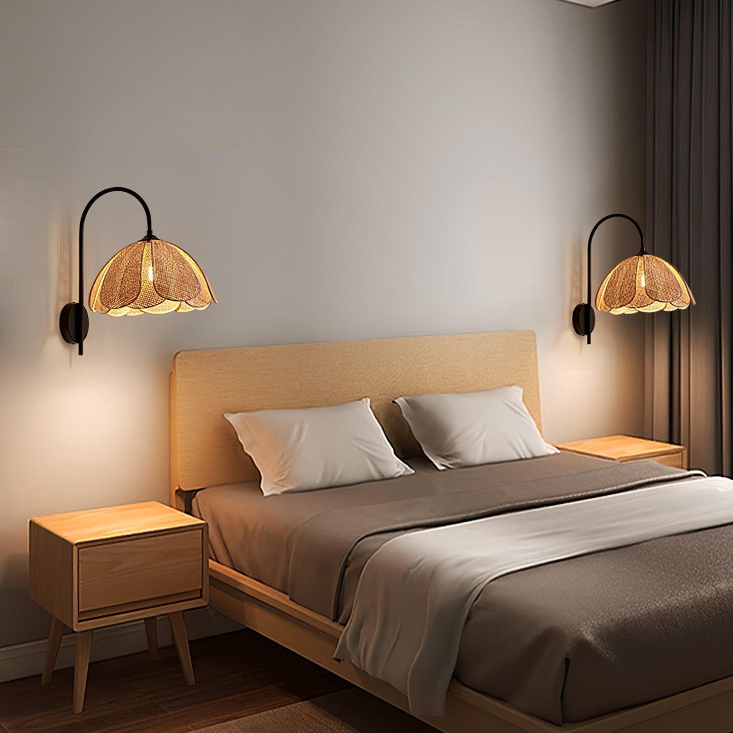 Rattan Petal Wall Lamp