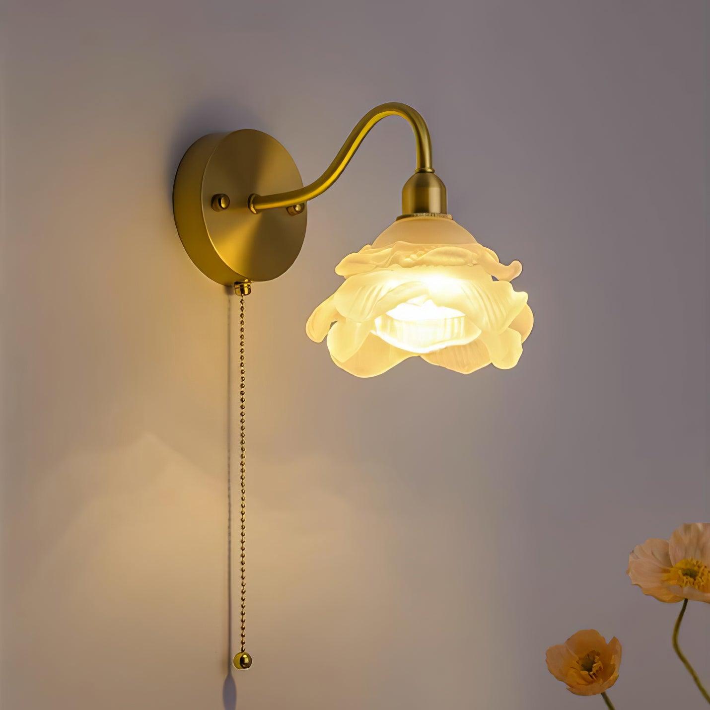 Rose Brass Wall Light