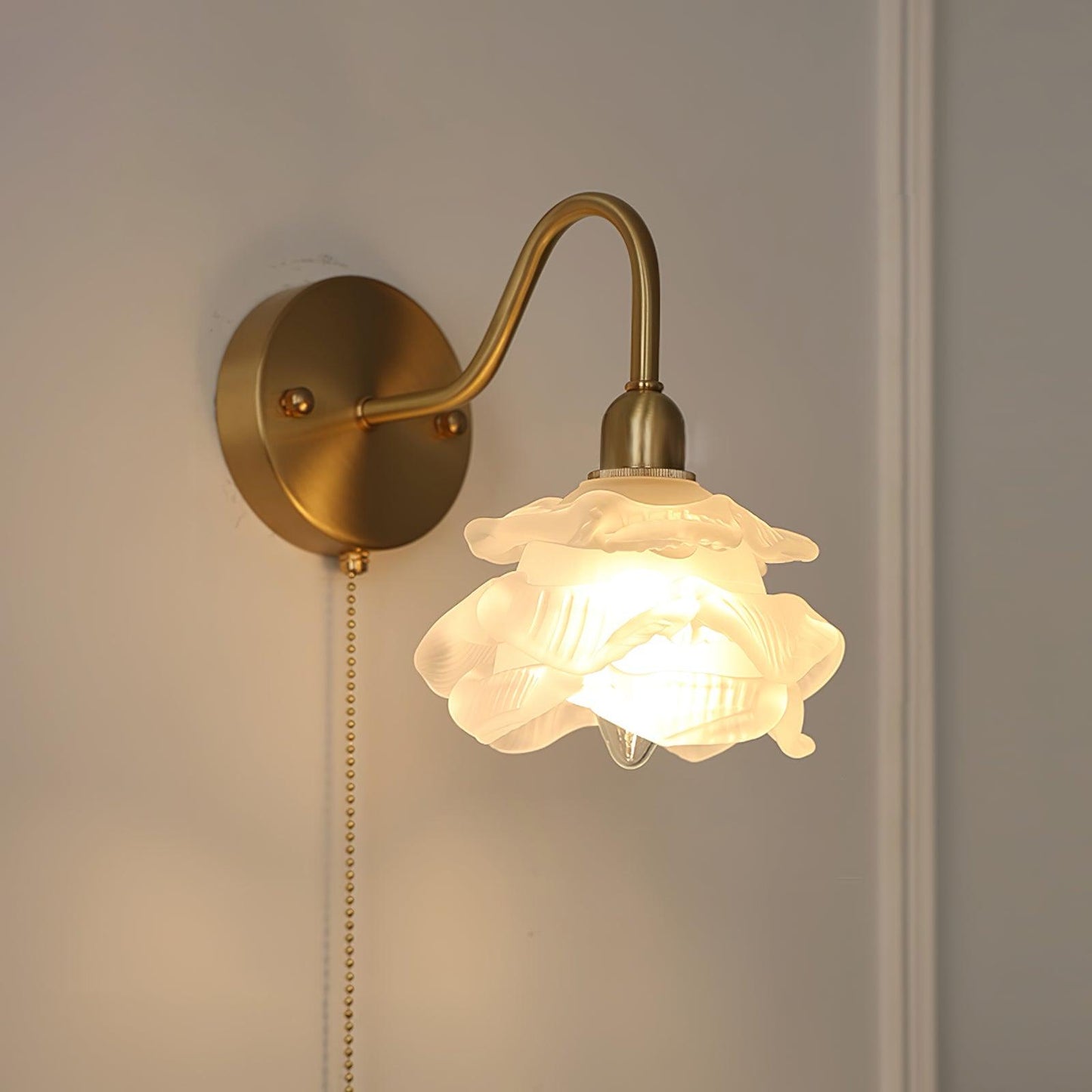 Rose Brass Wall Light