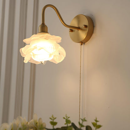 Rose Brass Wall Light