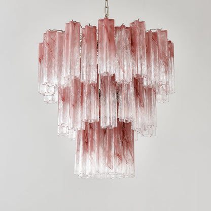 Pink Glass Tubes Chandelier