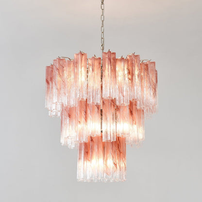 Pink Glass Tubes Chandelier