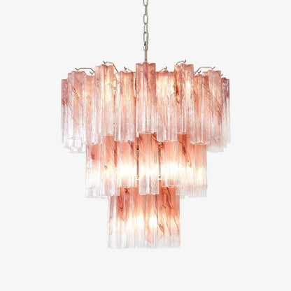 Pink Glass Tubes Chandelier