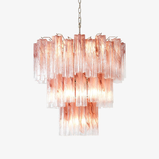 Pink Glass Tubes Chandelier