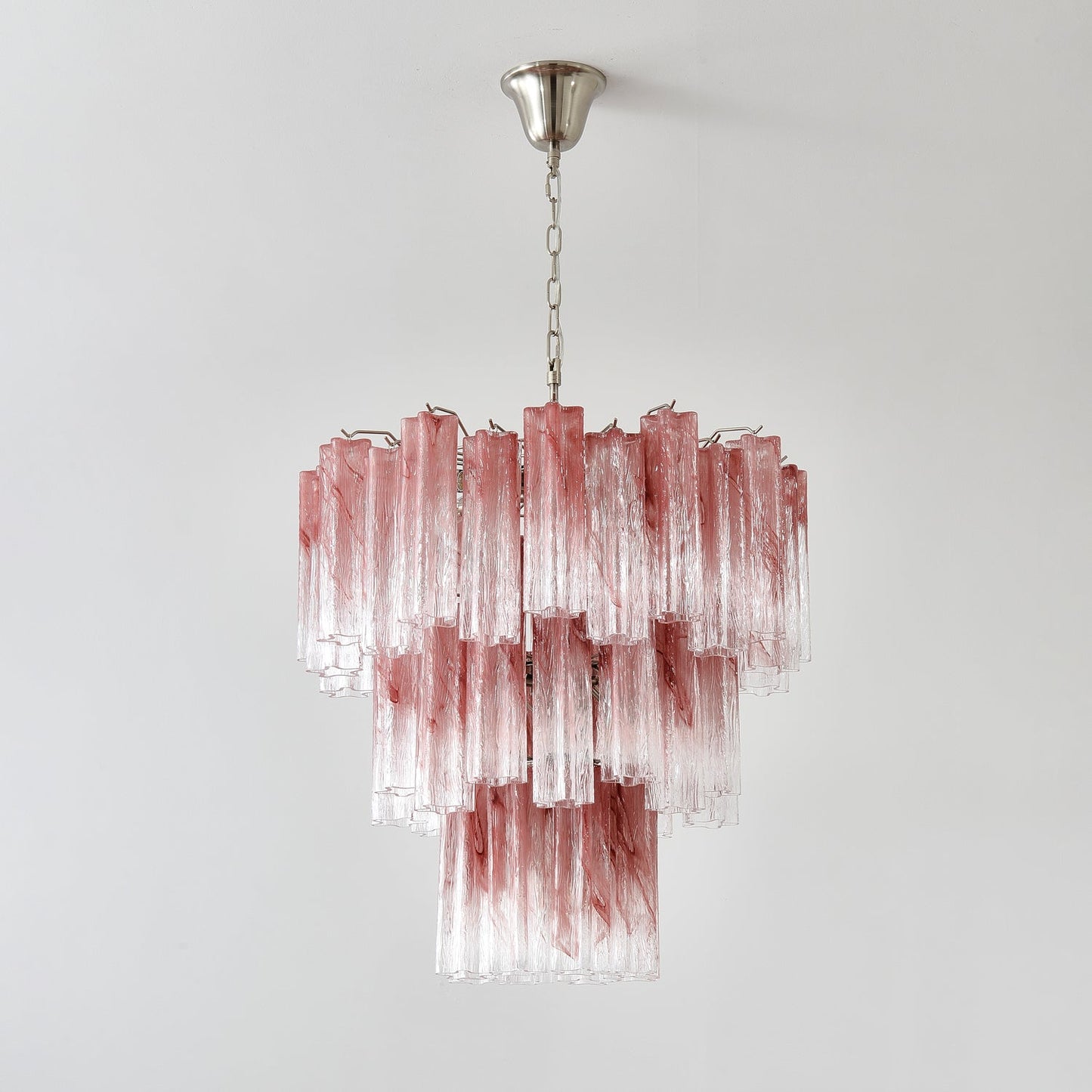 Pink Glass Tubes Chandelier