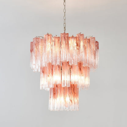 Pink Glass Tubes Chandelier