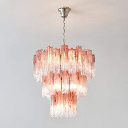 Pink Glass Tubes Chandelier