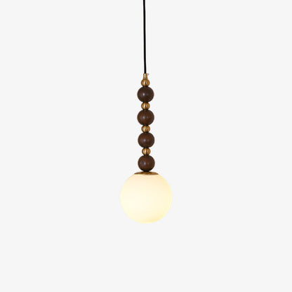 Vertical Walnut Balls Pendant Lamp