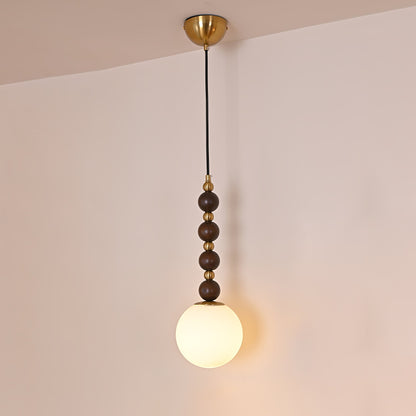 Vertical Walnut Balls Pendant Lamp