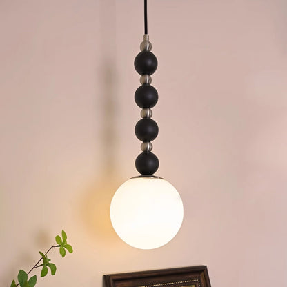 Vertical Walnut Balls Pendant Lamp