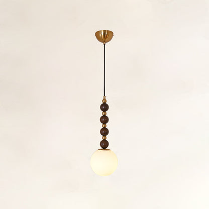 Vertical Walnut Balls Pendant Lamp