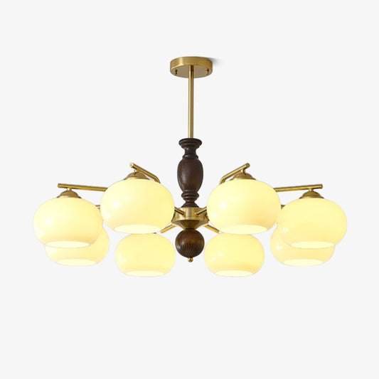 Walnut Beige Orb Chandelier