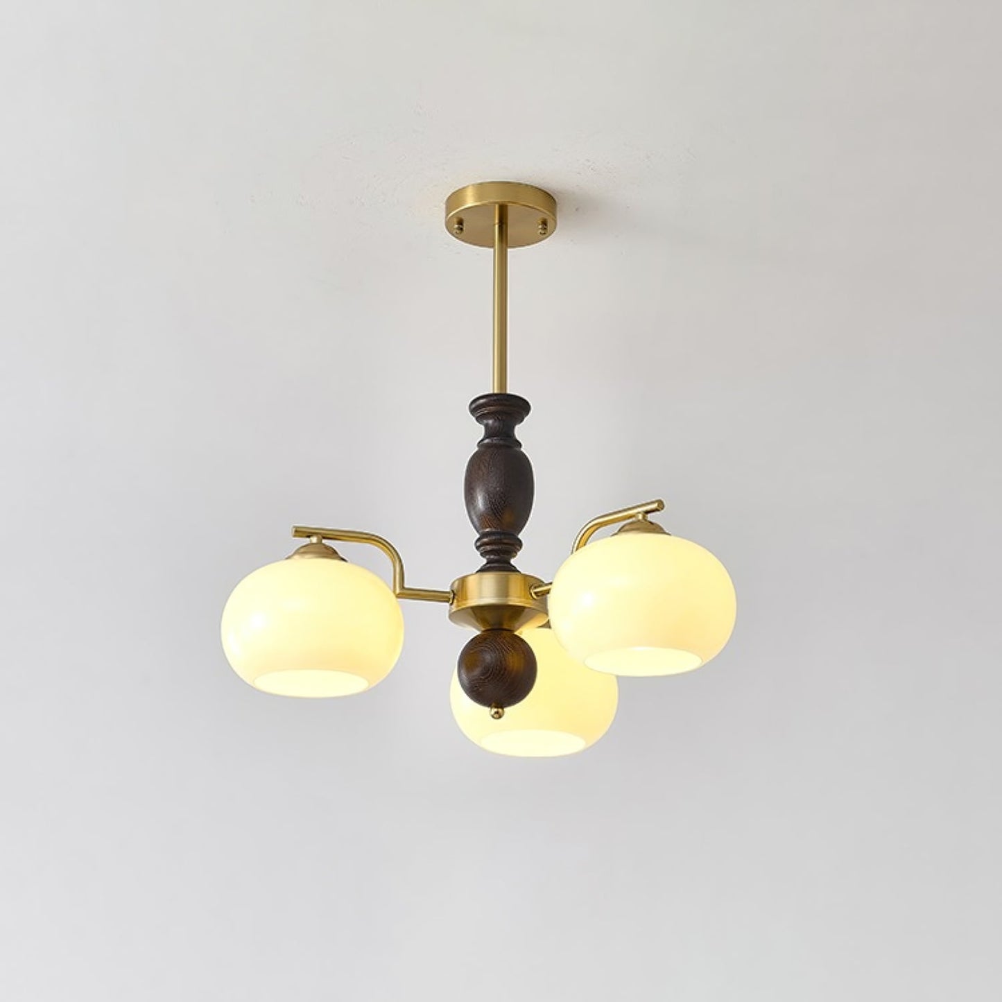 Walnut Beige Orb Chandelier