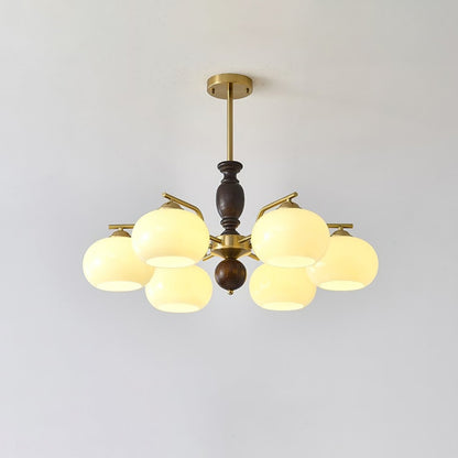 Walnut Beige Orb Chandelier