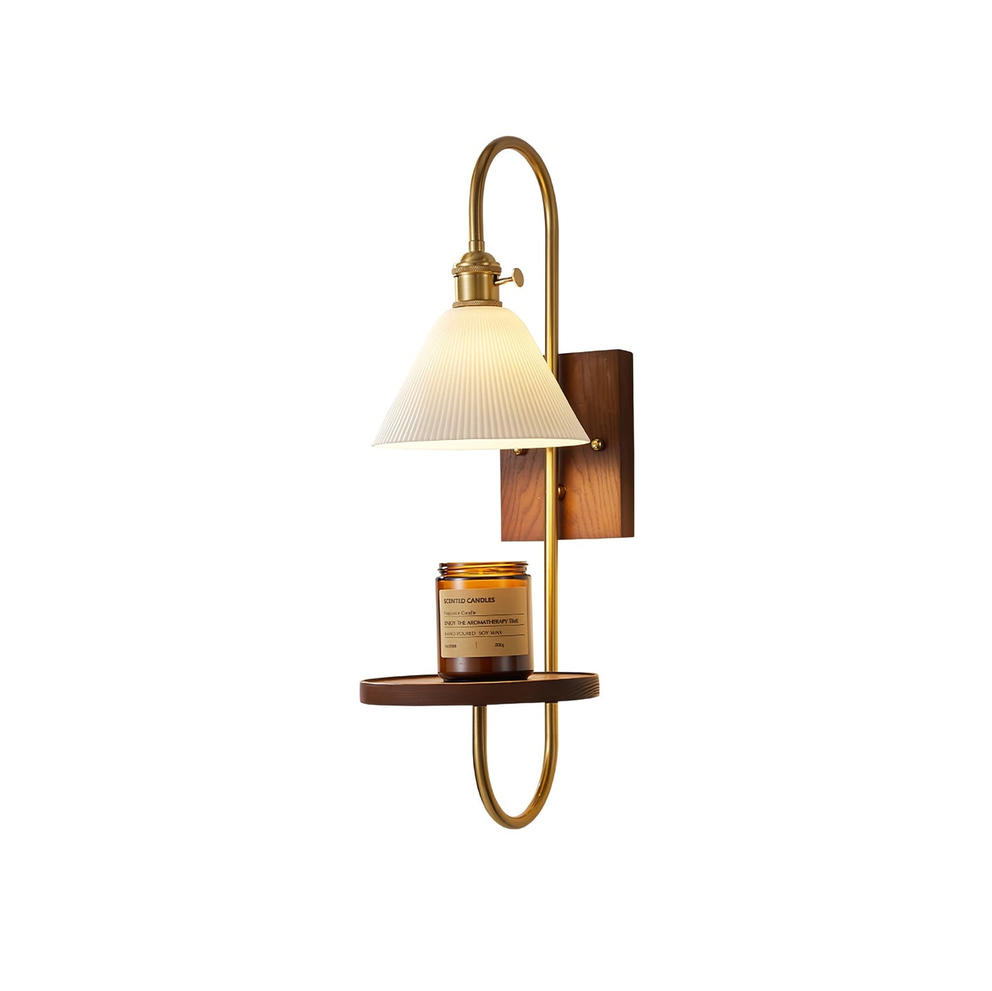 Walnut Shelf Sconce