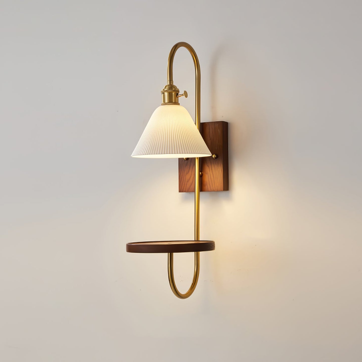 Walnut Shelf Sconce