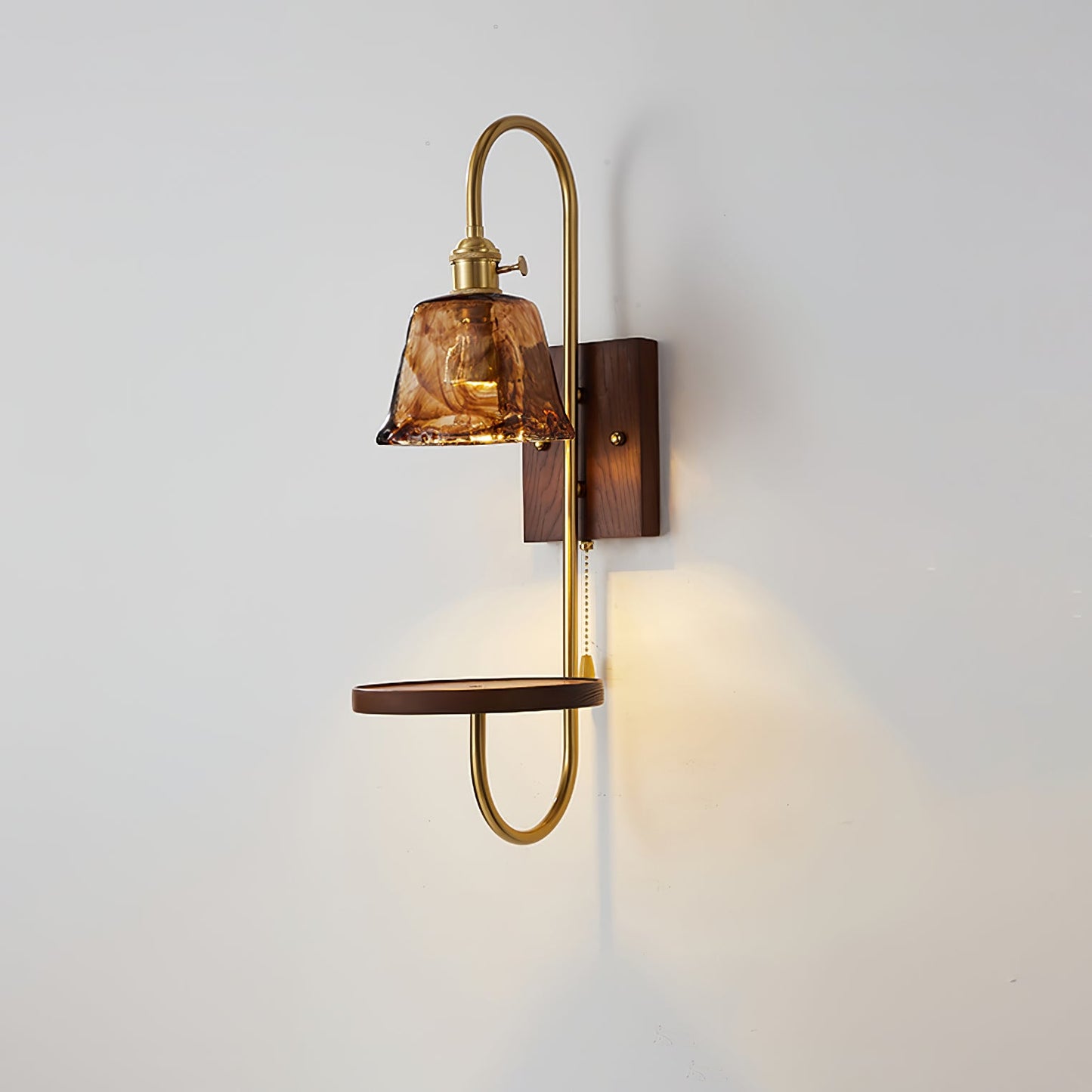 Walnut Shelf Sconce