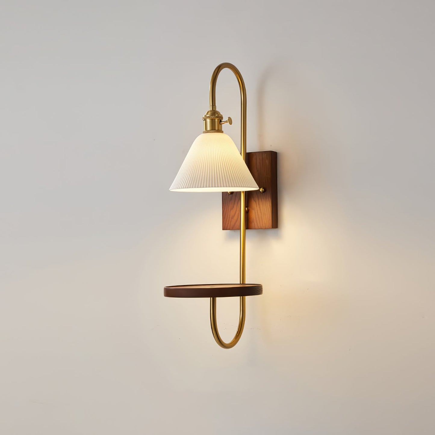 Walnut Shelf Sconce